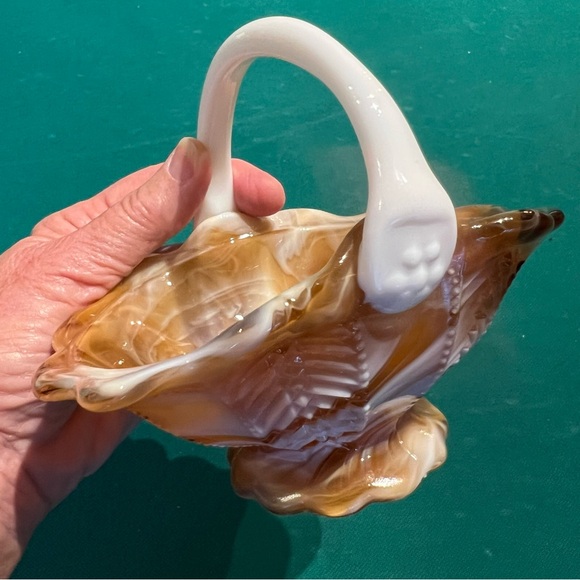 Vintage Swirl Marble Glass Candy, Trinket, compote Dish by Imperial Glass - Picture 6 of 11